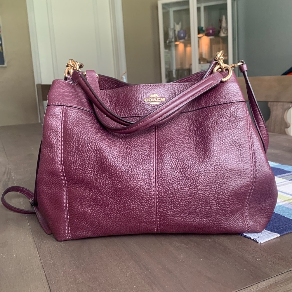 COACH authentic crossbody satchel Oxblood burgundy like new